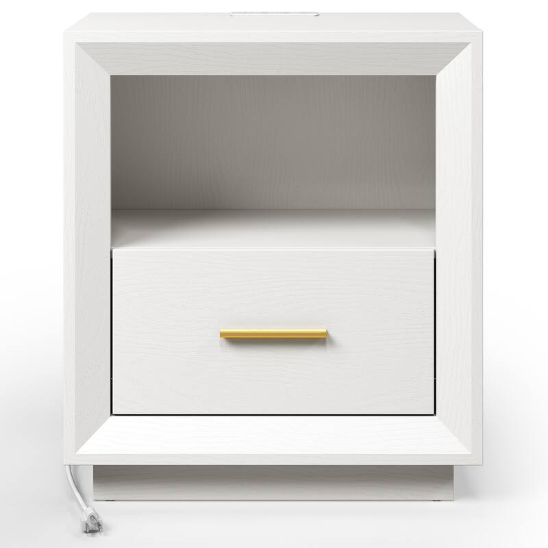 Modern Nightstand with Charging Station