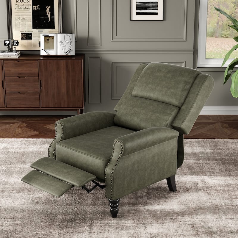 Faux Leather Pushback Recliner Chair for Living Room Bedroom