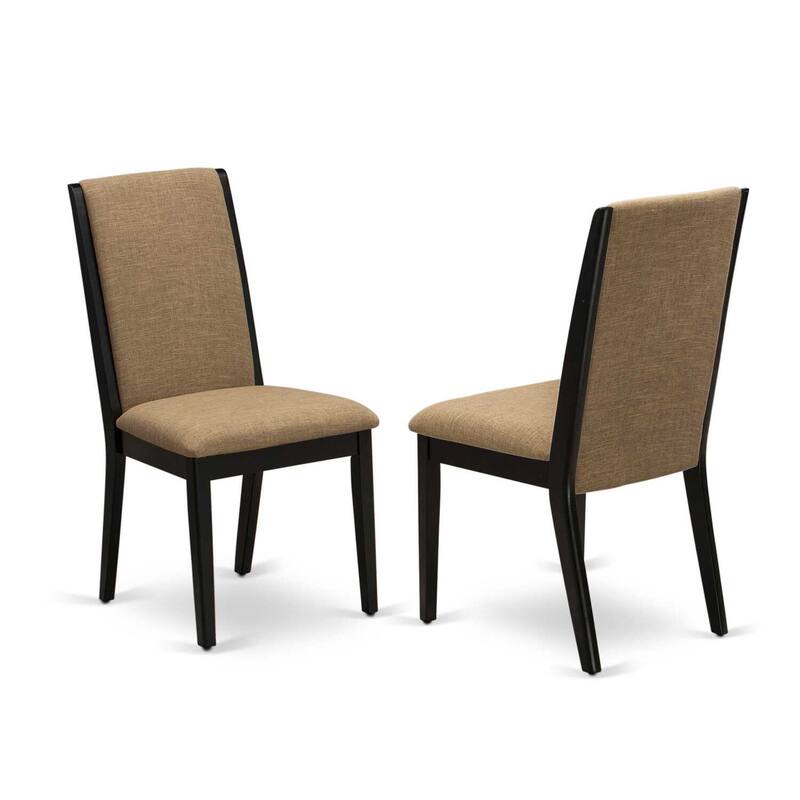 Hollywood Regency Dining Set - 7 Piece Wood Table & Chair Set - Black & Distressed Jacobean Finish - 92