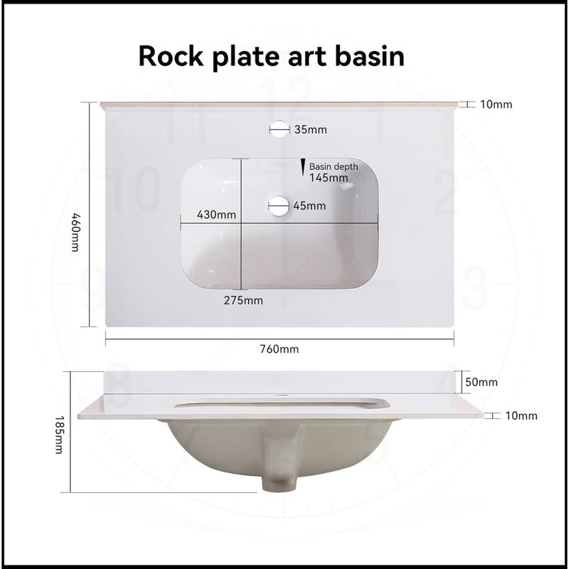 24"/30" Bathroom Vanity Ceramic Sink - 30"