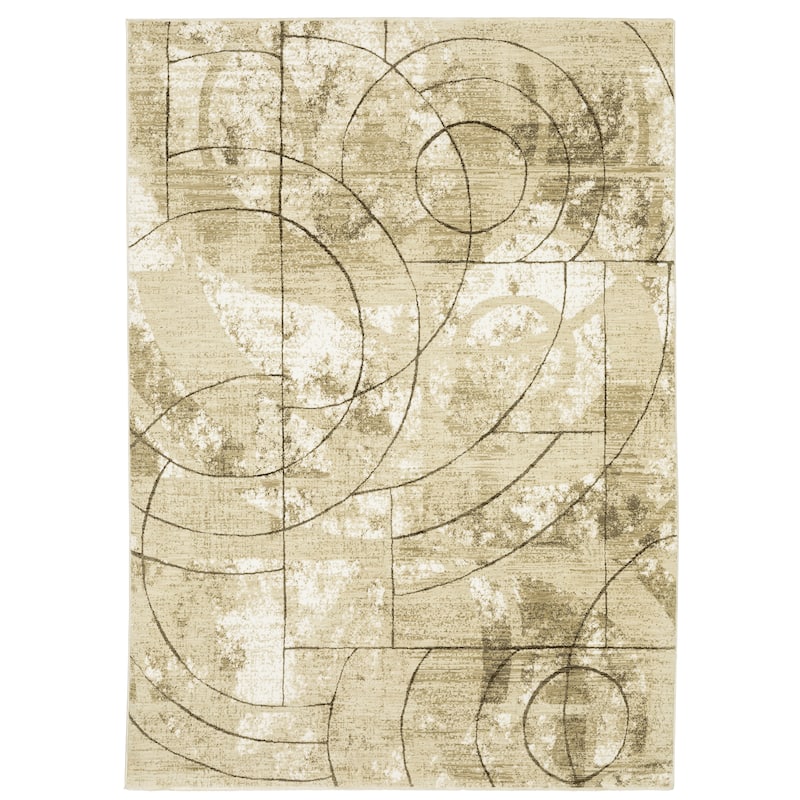 Style Haven Raphael Geometric Beige/ Brown Mixed Pile Rug - 5' 3" x 7' 6" - Rectangle