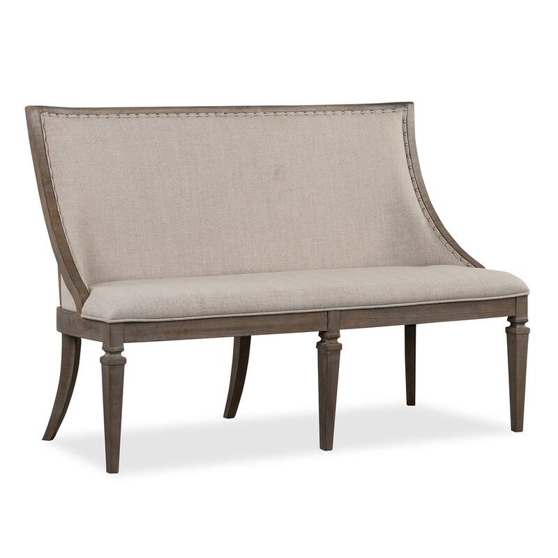 Magnussen Home Lancaster Dovetail Grey Upholstered Bench - 56''W x 27''D x 38''H - 56''W x 27''D x 38''H - Dovetail Grey