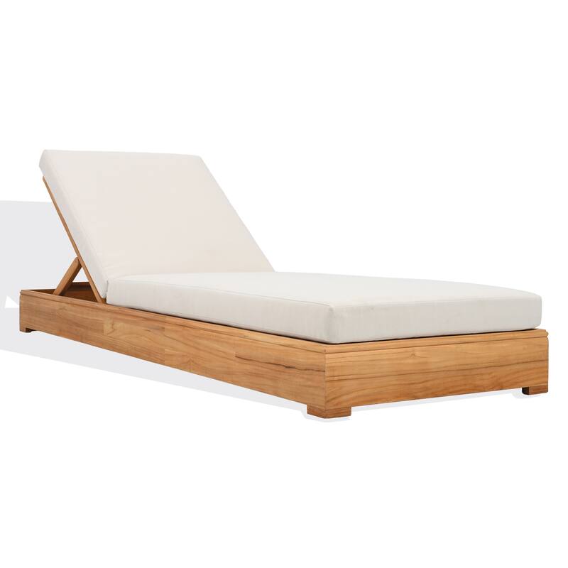 SAFAVIEH Couture Montford Brazilian Teak Chaise Lounge - 81"W x 33"D x 31"H