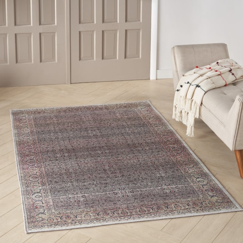Power Loomed Distressed Non Skid Area Rug - 4' x 6'