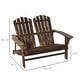 preview thumbnail 16 of 27, Outsunny Outdoor Adirondack Chair Bench for Two with Ergonomic Design, Wide Armrests, & Fir Wood Build