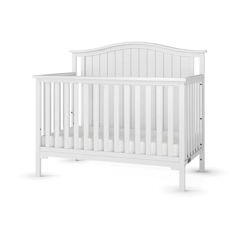 Forever Eclectic Hampton Arch Top 4-in-1 Convertible Crib - Matte White