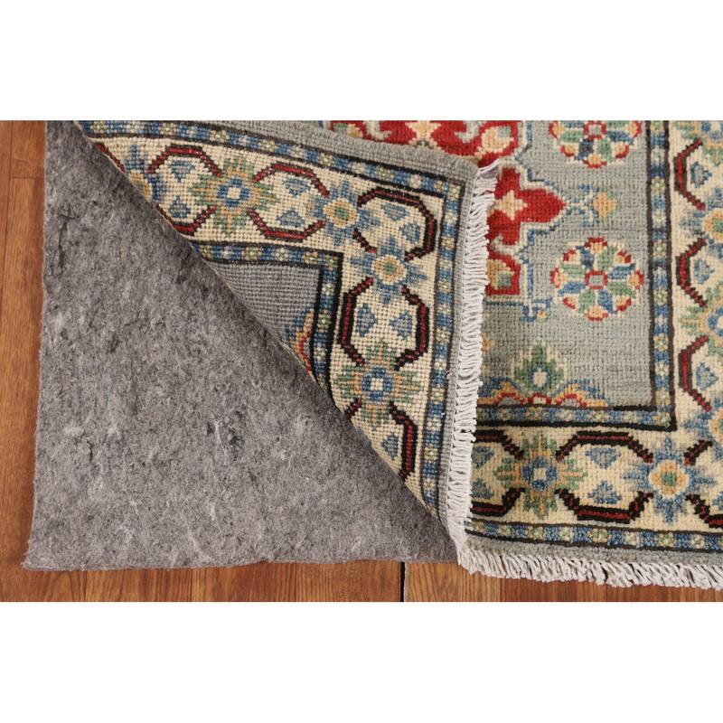 Geometric Kazak Oriental Runner Rug Hand-Knotted Wool Carpet - 2'1" x 5'9"
