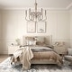 preview thumbnail 6 of 8, LALUZ Farmhouse 6-Light Rustic Wood Classic Chandelier for Living Dining Room