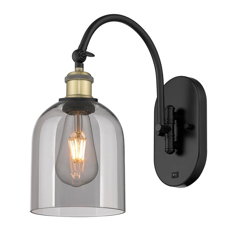 Innovations Lighting 518-1W-13-6 Bella Sconce Bella 13" Tall Wall - Black Antique Brass / Light Smoke