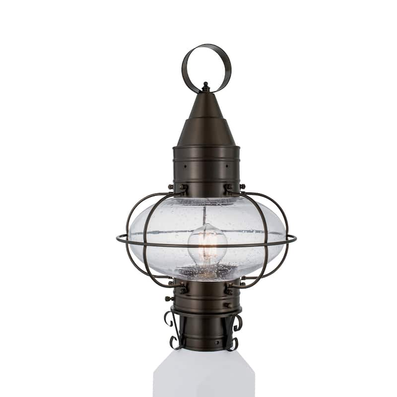 Elk Home Classic Onion Outdoor Post Light - Gun Metal with Seeded Glass