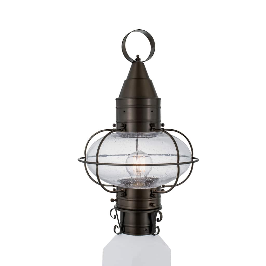 Elk Home Classic Onion Outdoor Post Light - Gun Metal with Seeded Glass