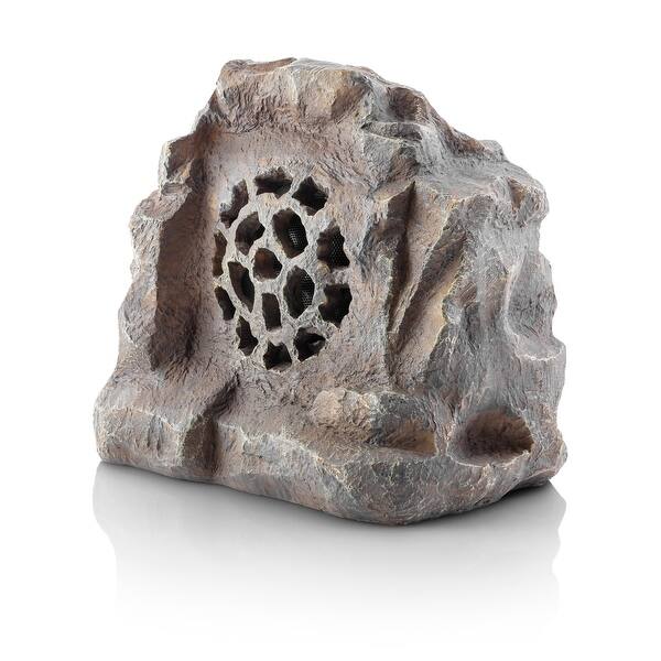 Shop Alpine Corporation Grey Bluetooth Outdoor Rock Speaker Overstock 12428432