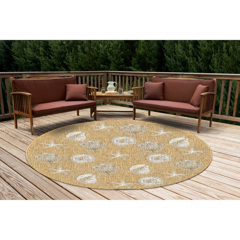 Liora Manne Carmel Shells Casual Indoor/ Outdoor Flat Area Rug