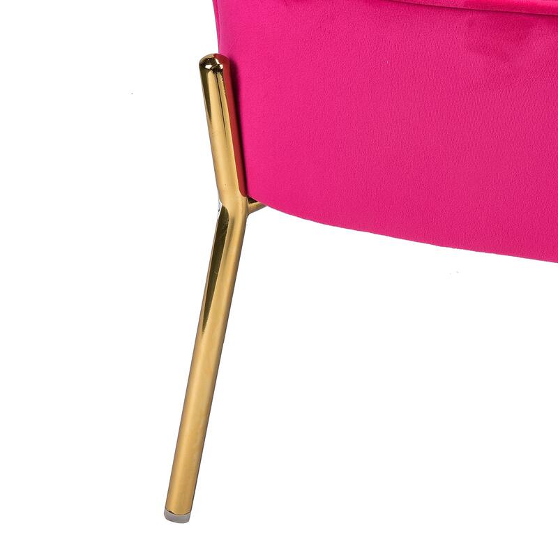 Barbara Modern Velvet Accent Chair for Bedroom with Metal Legs by HULALA HOME