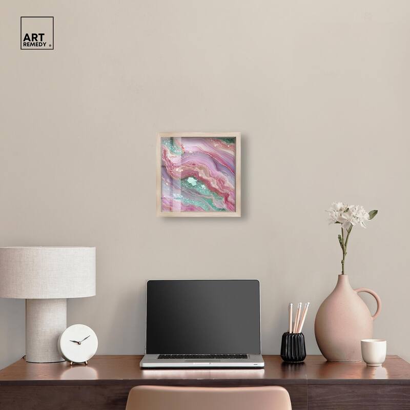 Pink and Mint Crystal II Shadowbox by Art Remedy