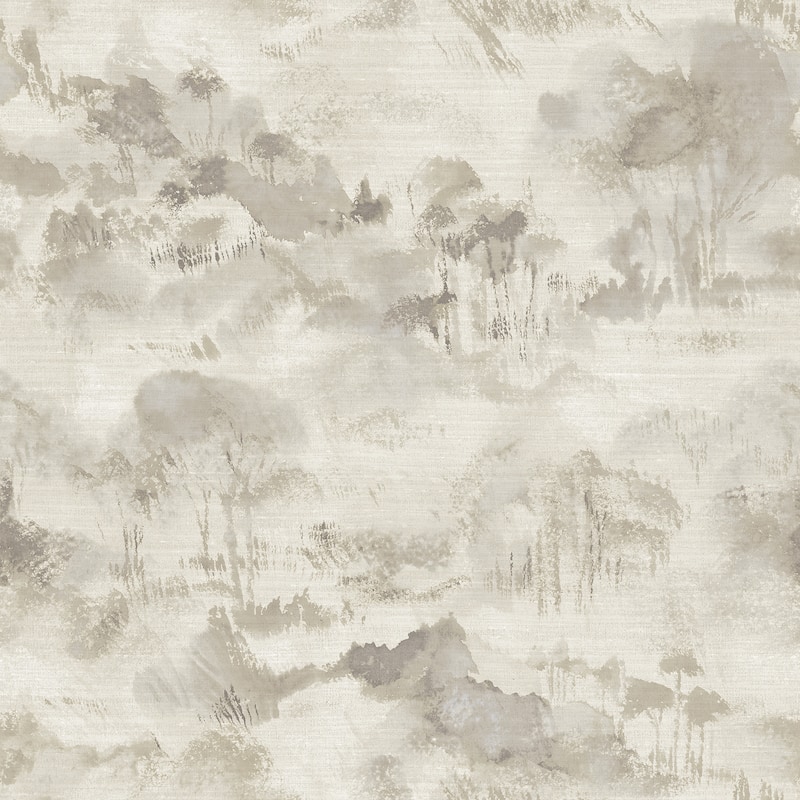 Scott Living Nara Taupe Taupe Toile Wallpaper