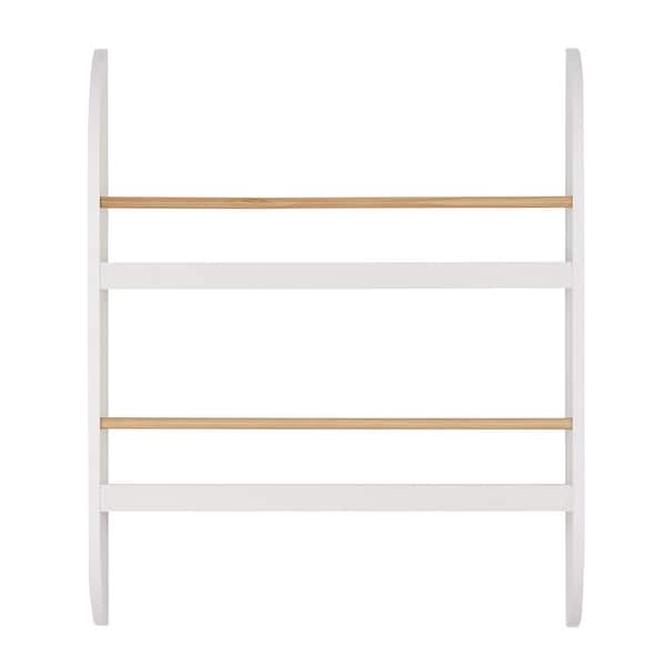 slide 2 of 17, Danya B. Steiner White Rounded Contemporary 2-Tier Kids Wall-Mount Bookcase with Contrasting Wood-toned Rods