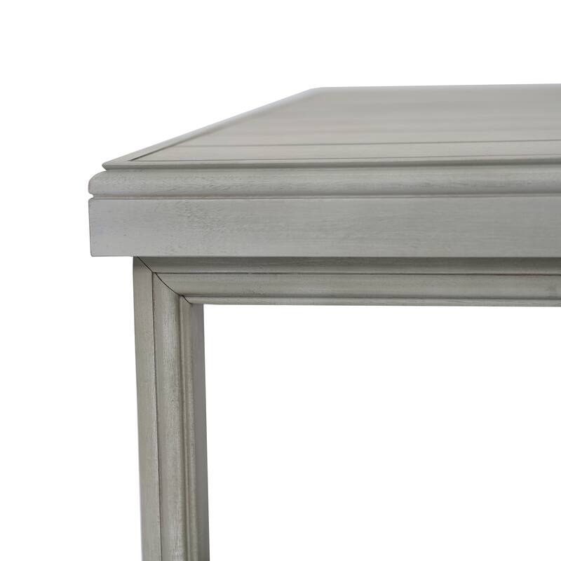 Roomfitters Outdoor Patio Coffee Table with Slatted Wood Design, Weather-Resistant Frame