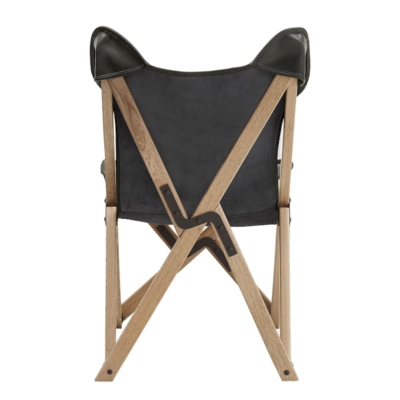 Cantu Genuine Top Grain Leather Tripolina Sling Chair by iNSPIRE Q Modern