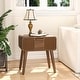 preview thumbnail 17 of 40, COSIEST Modern Brown Nightstand with Drawers Plain and Strip - 1-drawer