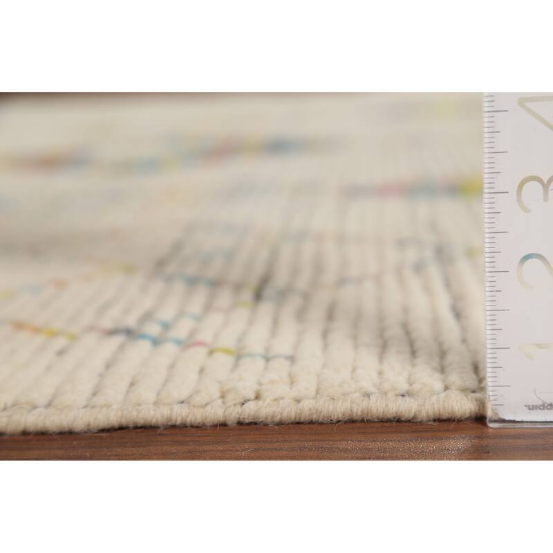 Geometric Moroccan Oriental Area Rug Hand-Knotted Wool Carpet - 5'2"x 8'5"