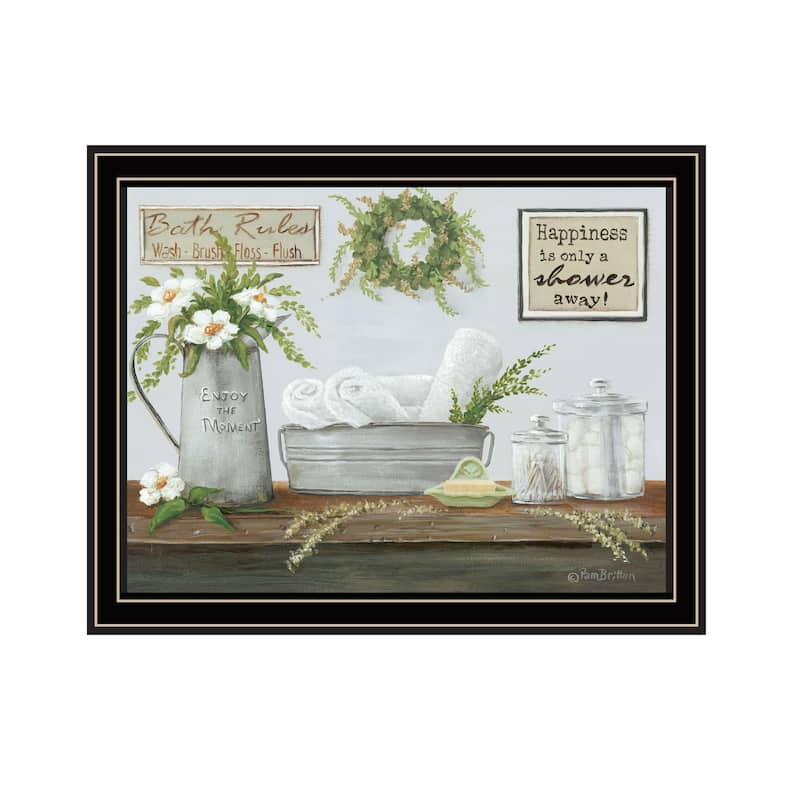 TrendyDecor4U Contemporary "Fresh Towels" Framed Print Wall Art - Multi