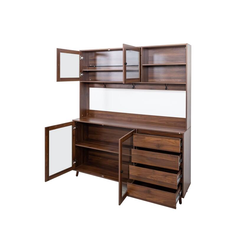 Freestanding Kitchen Pantry Kitchen Hutch Cabinet with Doors and Drawers