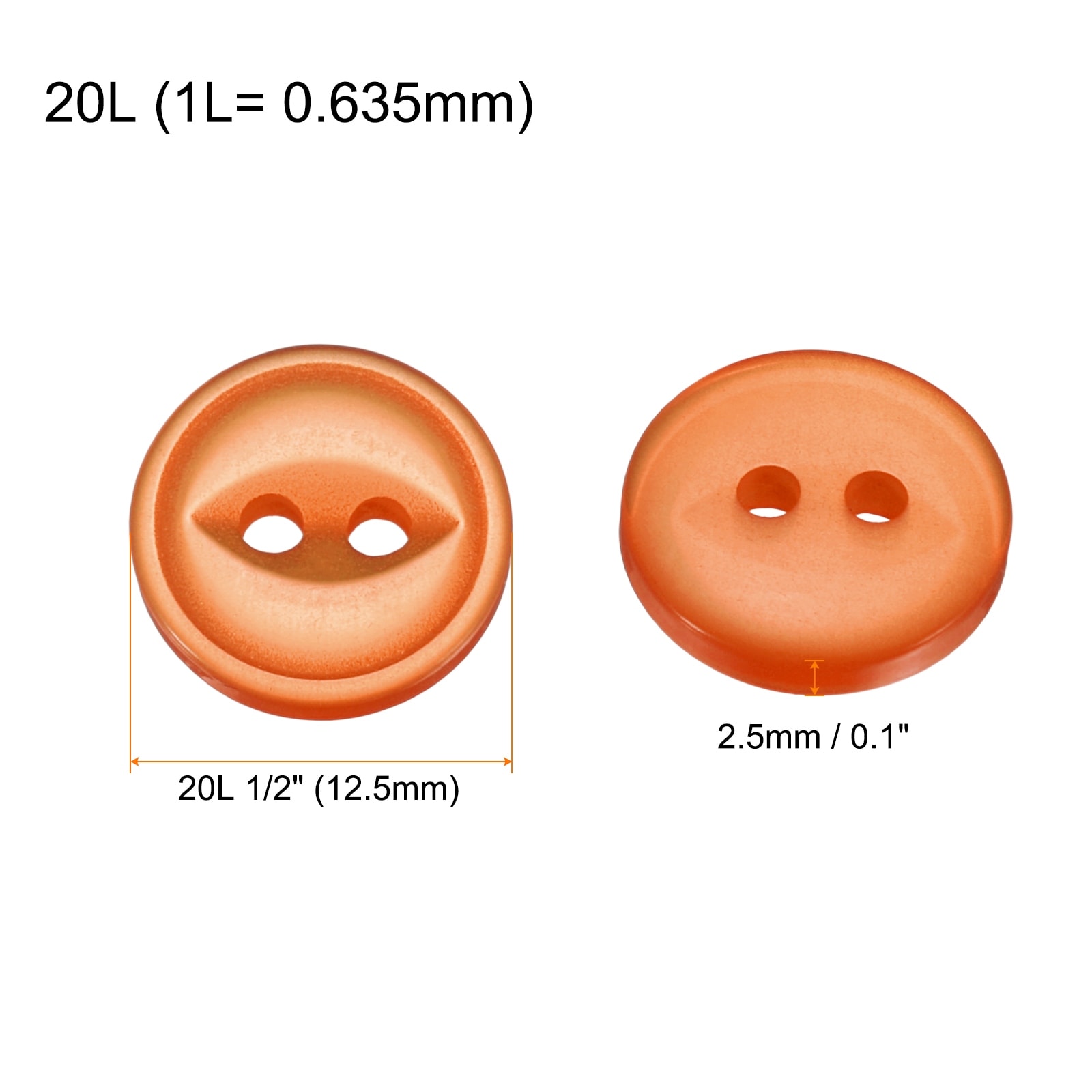 Round Sewing Buttons Resin 2-Hole Fish Eye Craft Replacement Button for Craft Pants Dress Skirt Clothing Buttons