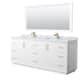 Option White, Bronze Trim, Carrara Marble Top