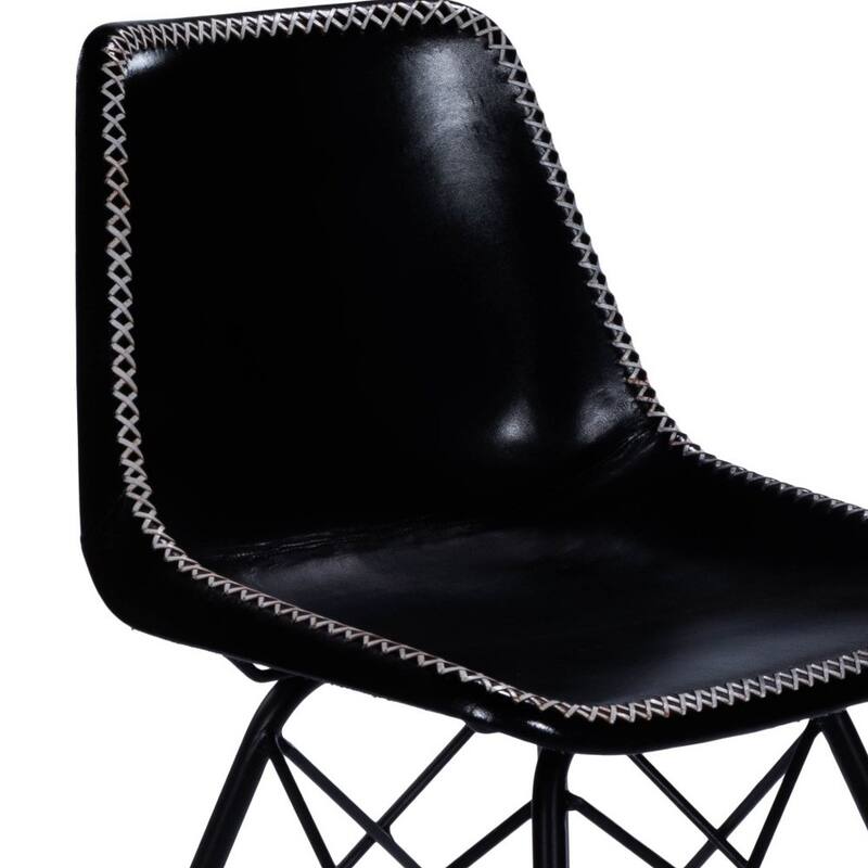 Faux Leather Side Chair with Sturdy Metal Frame for Living Room Bedroom Office