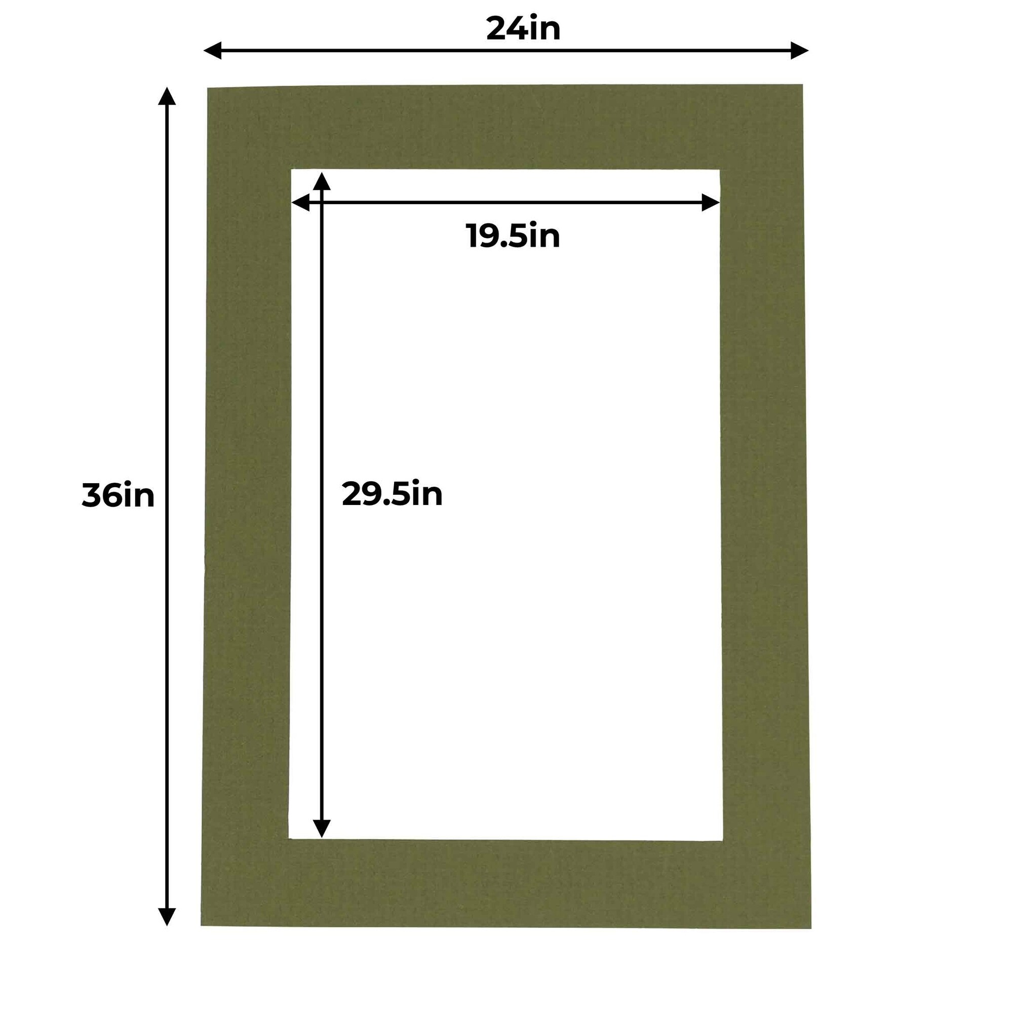 20x30 Mat for 24x36 Frame - Precut Mat Board Acid-Free Dill Green 20x30 Photo Matte for A 24x36 Picture Frame