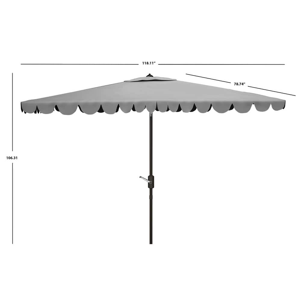SAFAVIEH Outdoor Living Venice 6.5 x 10-foot Rectangular Crank Umbrella