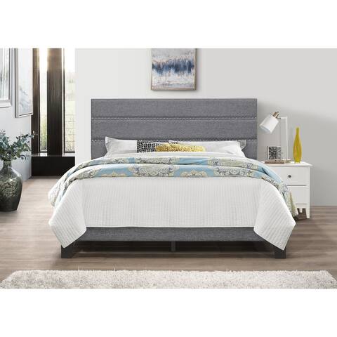 Tulsa Dark Grey Channel Tufted Platform Bed