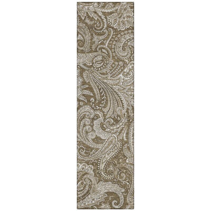 Machine Washable Indoor/ Outdoor Chantille Traditional Paisley Rug
