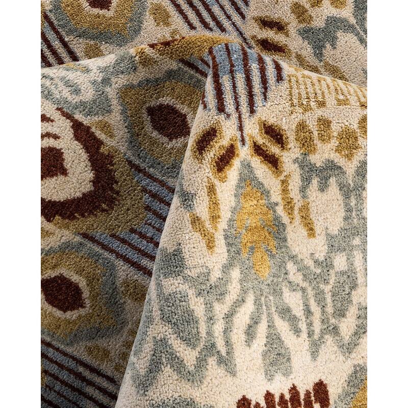 Ikat One-of-a-Kind Hand-Knotted Area Rug - Beige, 8' 0" x 10' 4" - 8' 0" x 10' 4"