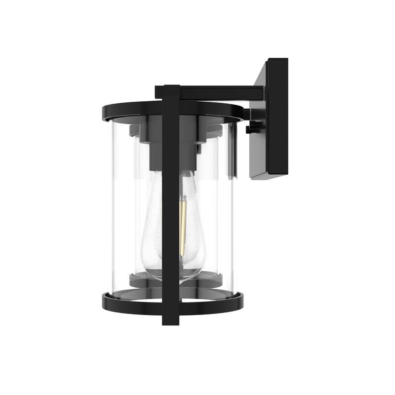 Hunter Astwood Bathroom Vanity Light, Clear Cylinder Glass, Damp Rated, Caged - Contemporary, Transitional, Art-Deco