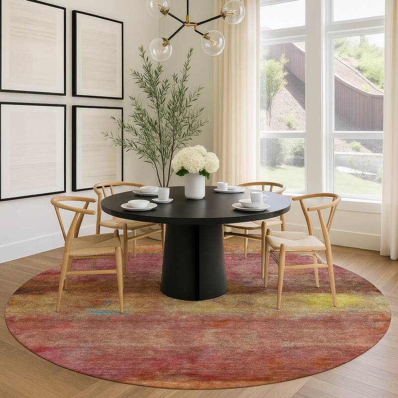 Machine Washable Indoor/ Outdoor Contemporary Ombre Chantille Rug