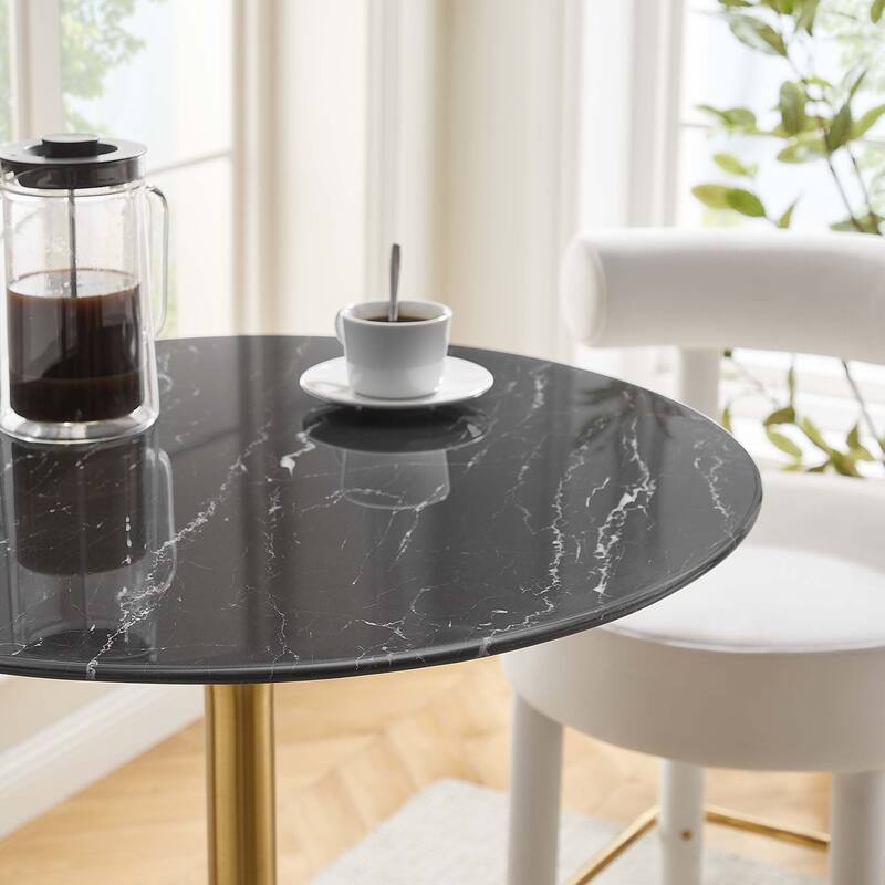 Lippa Round Artificial Marble Bar Table
