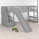 preview thumbnail 12 of 16, Twin Size Loft Bed with Slide, Staircase Storage Drawers, Convertible Ladder, and Guardrails, No Box Spring Needed