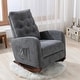 preview thumbnail 19 of 30, Baby Room High Back Rocking Chair Nursery Chair , Comfortable Rocker Fabric Padded Seat ,Modern High Back Armchair
