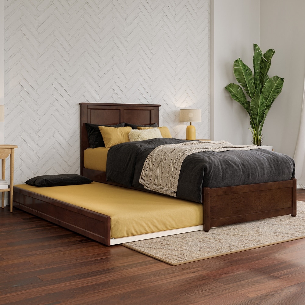 Felicity Platform Bed with Panel Footboard and Twin XL Trundle