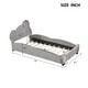 preview thumbnail 4 of 8, Twin Velvet Upholstered Grounded Bed Grey Platform Bed with Bear-Shaped Headboard, Footboard, Pocket Suit for Boys Girls