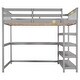preview thumbnail 11 of 14, Industrial Modern Full Size Loft Bed with Storage Shelves and Under-bed Desk, Sturdy Construction & Safety Guaranteed, Grey