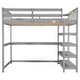 preview thumbnail 38 of 82, Space-Saving Loft Bed with Storage Shelves and Desk, Solid Wood Loft Bed Frame with Ladder and Guardrail for Kids Teens Adults