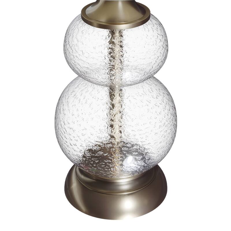 Belle 20.75" Wrinkle Glass Accent Lamp with Linen Shade (Set of 2)