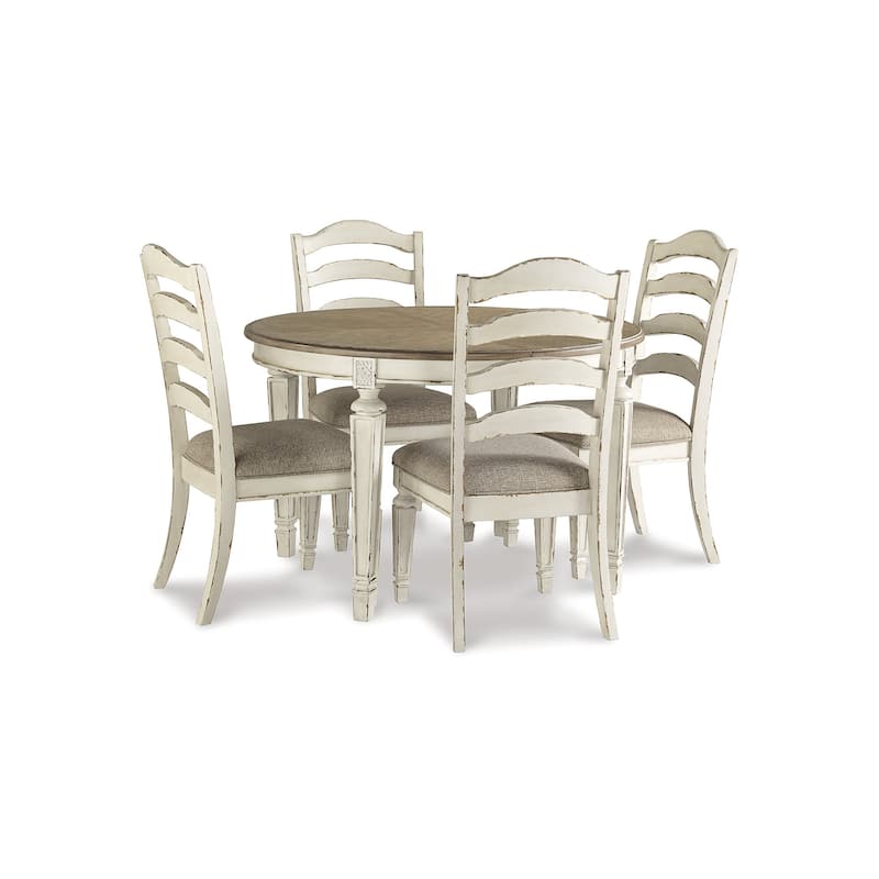Signature Design by Ashley Realyn White / Light Brown 5-Piece Dining Package
