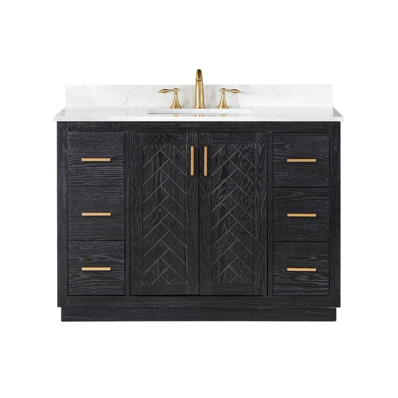 Altair Gazsi Bathroom Vanity with Composite Stone Countertop without Mirror