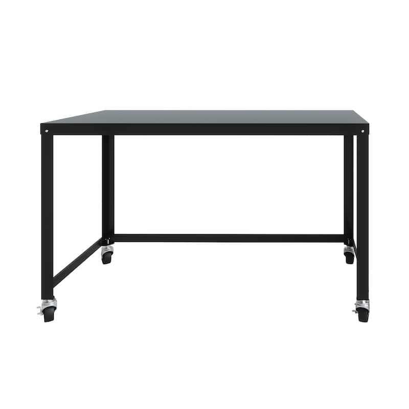 Space Solutions 48-inch Wide Mobile Metal Desk, Black
