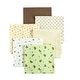 preview thumbnail 6 of 6, Cozy Line 6-Pack Pink Brown Green Dot Stripe Sports Animal Floral Baby Girl Boy Unisex Cotton Flannel Receiving Blankets Bird/Animals