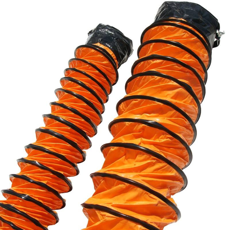 Rubber-Cal "Air Ventilator Orange Ventilation Duct Hose - 16" ID x 25' Length Hose (Fully Stretched) - 16x300